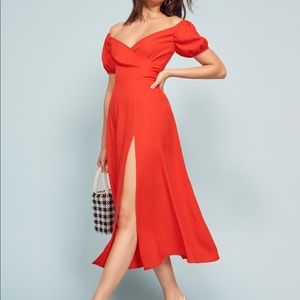 Reformation Pearl Dress (Off the Shoulder style)